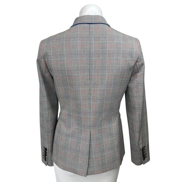 Banana Republic Gray Double Breasted Check Plaid Notch Collar Blazer Jacket Sz 6 - Picture 2 of 5